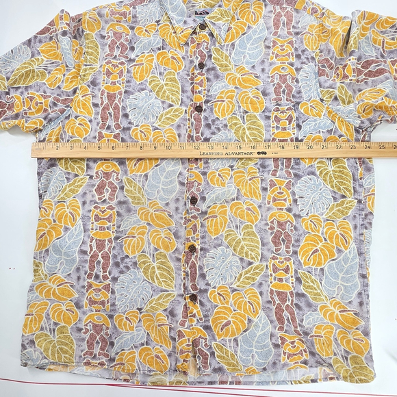 Vintage Aloha Reyn Spooner Hawaiian Shirt Men L Rayon Tiki Resort - Picture 6 of 8